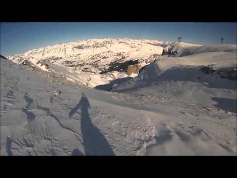 GOPRO Snowboarder Falling off Cliff