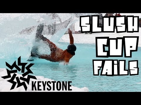 Pond Skim 2018 keystone Slush Cup - Snowboard Fail