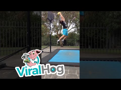 Basketball Trampoline Dunk Fail || ViralHog